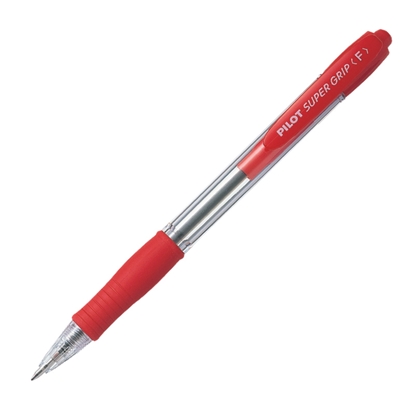 Изображение Lodīšu pildspalva PILOT SUPER GRIP 0.7mm sarkana tinte