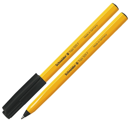 Attēls no Lodīšu pildspalva SCHNEIDER 505 F 0.7mm, dzeltens korpuss, melna tinte