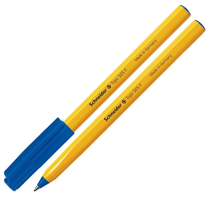 Attēls no Lodīšu pildspalva SCHNEIDER 505 F 0.7mm, dzeltens korpuss, zila tinte