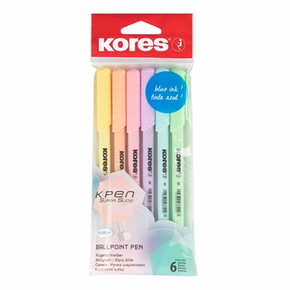 Изображение Lodīšu pildspalvas KORES K1-M, komplektā 6 krāsas