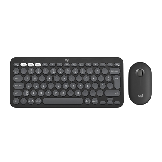 Изображение Logitech Pebble 2 Combo keyboard Mouse included RF Wireless + Bluetooth QWERTY US International Graphite