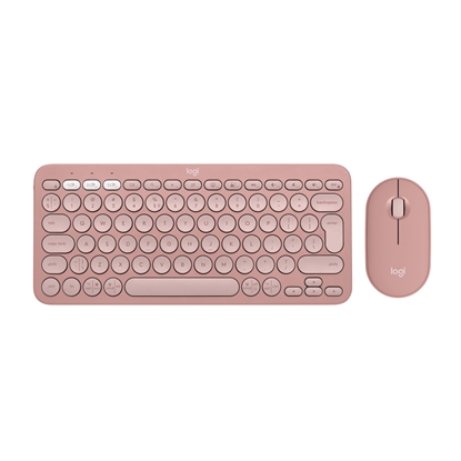 Attēls no Logitech Pebble 2 Combo keyboard Mouse included RF Wireless + Bluetooth QWERTY US International Pink