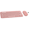 Picture of Logitech Pebble 2 Combo keyboard Mouse included RF Wireless + Bluetooth QWERTY US International Pink