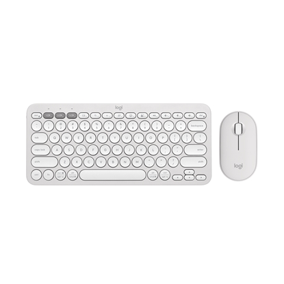 Picture of Logitech Pebble 2 Combo keyboard Mouse included RF Wireless + Bluetooth QWERTY US International White