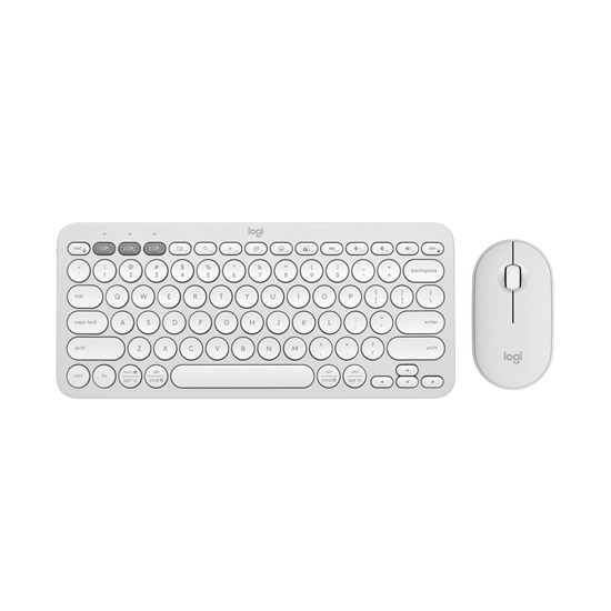 Изображение Logitech Pebble 2 Combo keyboard Mouse included RF Wireless + Bluetooth QWERTY US International White