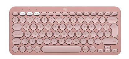 Attēls no Logitech Pebble Keys 2 K380s keyboard RF Wireless + Bluetooth QWERTY US International Pink