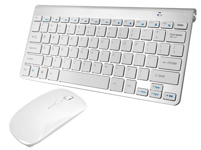 Attēls no LX029007 TASTATURA + OPTISKĀ PELES BEZVADU / ALUMĪNIJA / BALTS / MINI KOMPLEKTS