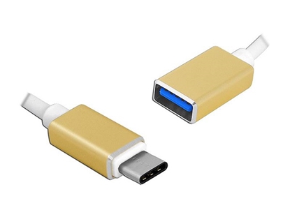 Изображение LX8455 USB - USB type C datu pārraides un lādēšanas kabelis 0.2 m. , zelts.