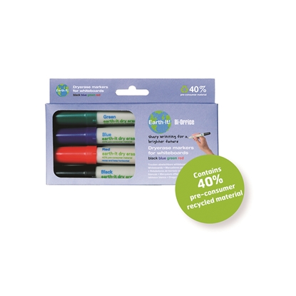 Picture of Magnētiskās tāfeles marķieri BI-OFFICE EARTH, 4 krāsas