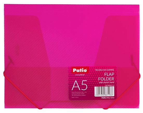 Picture of Mape ar gumiju PATIO,PP, A5 formāts, caurspīdīga, rozā krāsā