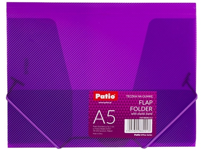 Attēls no Mape ar gumiju PATIO,PP, A5 formāts, caurspīdīga, violetā krāsā