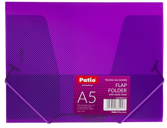 Picture of Mape ar gumiju PATIO,PP, A5 formāts, caurspīdīga, violetā krāsā