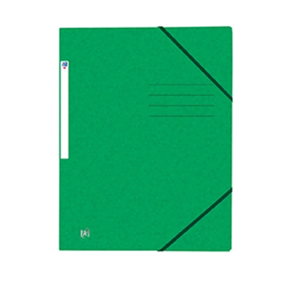 Изображение Mape dokumentiem ELBA OXFORD, A4 formāts, ar 3 atlokiem, ar gumiju, zaļā krāsā