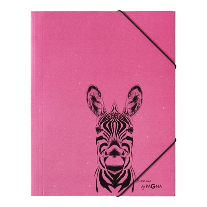 Attēls no Mape PAGNA Zebra A4, elastīga, ar gumiju, rozā