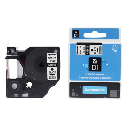 Picture of Marķēšanas lenta DYMO D1, 12 mm x 7 m, melni burti uz balta fona, ekvivalents