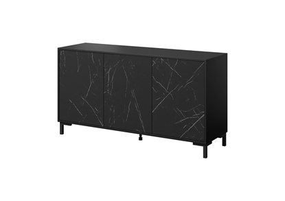 Изображение MARMO 3D chest of drawers 150x45x80.5 cm matte black/marble black