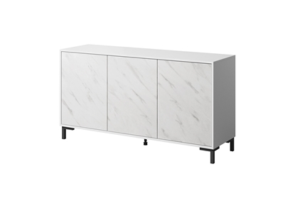 Attēls no MARMO 3D chest of drawers 150x45x80.5 cm white matt/marble white