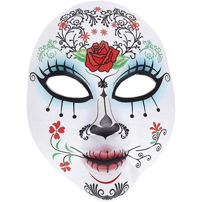 Attēls no Maska sejai sieviešu Halovīna ar ziedu rakstu