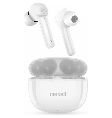 Attēls no Maxell Dynamic+ belaidės ausinės su įkrovimo dėklu Bluetooth, baltos spalvos
