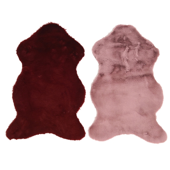 Picture of Mākslīgās aitādas paklājs 90x50x2cm bordo/rozā