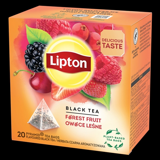 Picture of Melnā augļu tēja LIPTON FOREST FRUIT, 20 piramīdas maisiņi paciņā