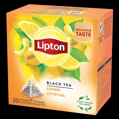 Изображение Melnā tēja LIPTON Lemon, piramīdas, 20gab