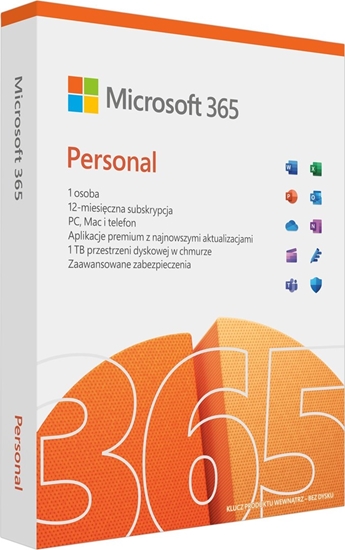 Изображение Microsoft 365 Personal 1 x license Subscription Polish 1 year(s)