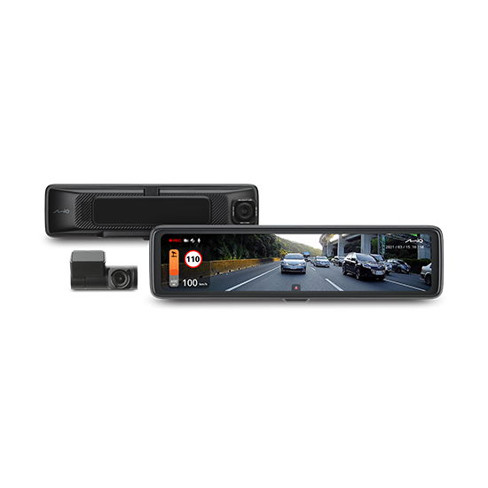 Изображение Mio | MiVue R850T, Rear Camera | GPS | Wi-Fi | 1000nits high brightness and anti-reflective panel;  High brightness and penetrating mirror with HDR exposure optimization; Sleek design featuring 11.88” IPS anti-glar; Front cam & Rear cam: Sony's premium ST