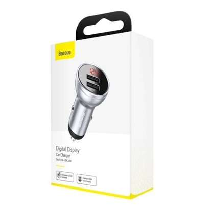 Picture of Baseus Digital Display Dual USB Car Charge 4.8A / 24W