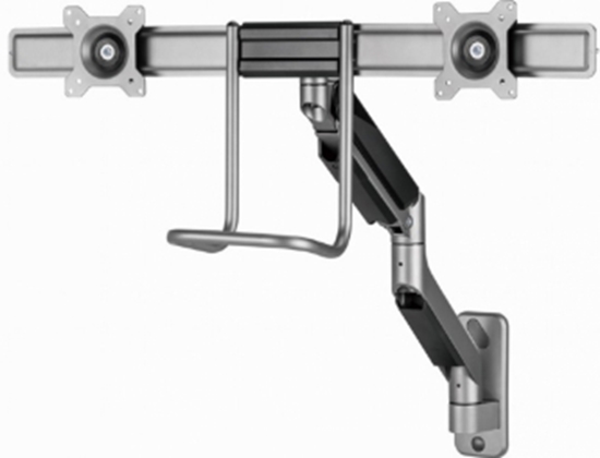 Изображение Monitora stiprinājums Gembird Desk Mounted Adjustable Wall 2-display Mounting Arm