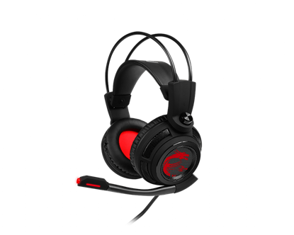 Attēls no MSI DS502 Gaming Headset, Wired, Black/Red | MSI | DS502 | Wired | Gaming Headset | N/A