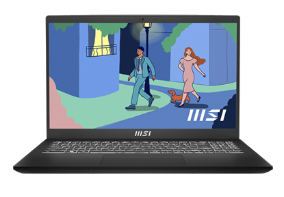 Picture of MSI Modern 15 B12MO-686PL Laptop 39.6 cm (15.6") Full HD Intel® Core™ i7 i7-1255U 16 GB DDR4-SDRAM 512 GB SSD Wi-Fi 6 (802.11ax) Windows 11 Home Black