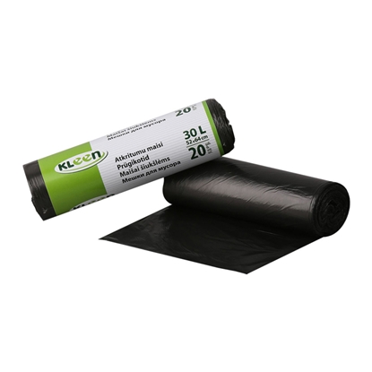 Picture of Atkritumu maisi Multipack Kleen, 30 L, 20 maisiņi/rullī, 10mkr, melni 52x64cm,HDPE