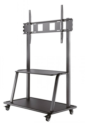Picture of NEWSTAR MOBILE FLAT SCREEN FLOOR STAND (STAND+TROLLEY) (HEIGHT: 137-162 CM) BOX 1/2 60-105" BLACK