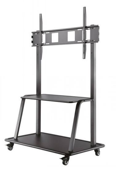 Picture of NEWSTAR MOBILE FLAT SCREEN FLOOR STAND (STAND+TROLLEY) (HEIGHT: 137-162 CM) BOX 1/2 60-105" BLACK