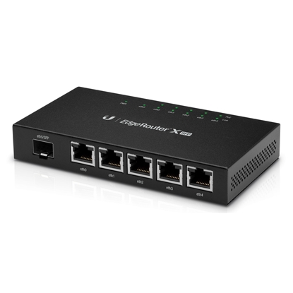 Изображение UBIQUITI EdgeRouter ER-X-SFP No Wi-Fi, 10/100/1000 Mbit/s, Ethernet LAN (RJ-45) ports 5, Mesh Support No, MU-MiMO No, No mobile broadband, 1