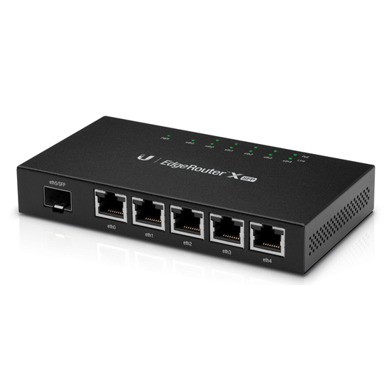 Picture of UBIQUITI EdgeRouter ER-X-SFP No Wi-Fi, 10/100/1000 Mbit/s, Ethernet LAN (RJ-45) ports 5, Mesh Support No, MU-MiMO No, No mobile broadband, 1