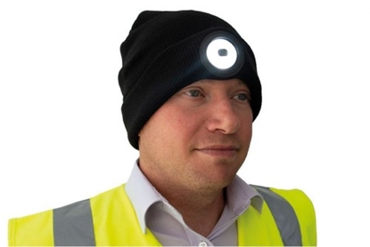 Picture of Nightsearcher cepure ar USB uzlādējamu gaismekli - melna