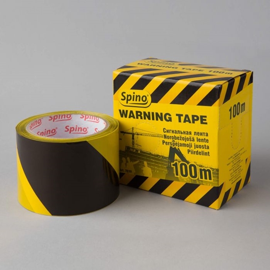 Изображение Norobežojošā lente 70 mmx100 m,melni-dzeltena