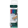 Изображение Noturīgais marķieris CD/DVD diskiem FABER CASTELL MULTIMARK F konisks, komplekts 4 krāsas