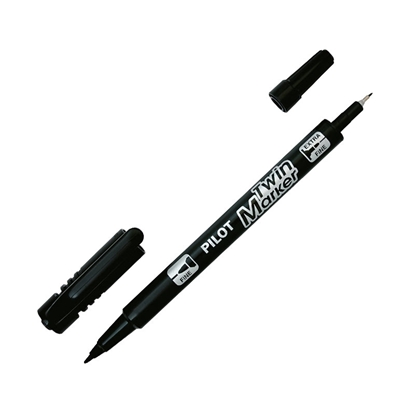 Attēls no Noturīgais marķieris PILOT TWIN MARKER EF/F divpusīgs, melns