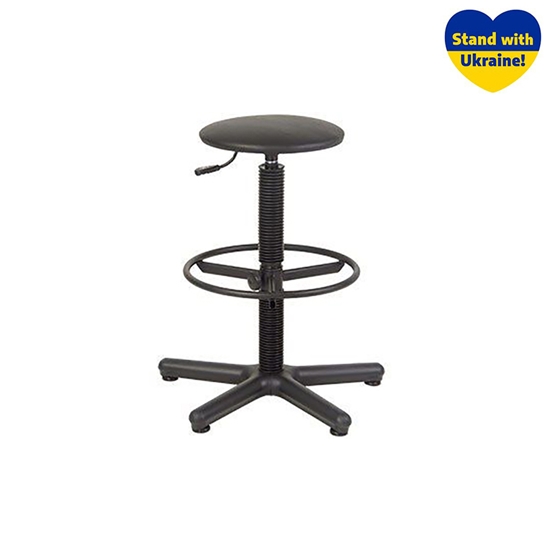 Picture of Krēsls NOWY STYL STOOL GTS RING STOPKI melnas ādas imitācija V-14 ar kāju gredzenu