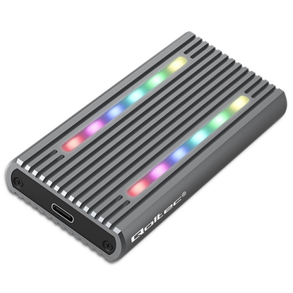 Picture of Obudowa | kieszeń na dysk M.2 SSD | SATA | NVMe | RGB LED | USB-C| 4TB 