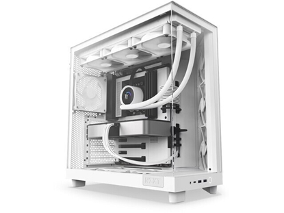 Attēls no Case|NZXT|H6 Flow|MidiTower|Not included|ATX|MicroATX|MiniITX|Colour White|CC-H61FW-01