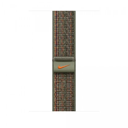 Изображение Opaska sportowa Nike w kolorze sekwoi/pomarańczowym do koperty 45 mm