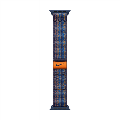 Изображение Opaska sportowa Nike w kolorze sportowego błękitu/pomarańczowym do koperty 45 mm