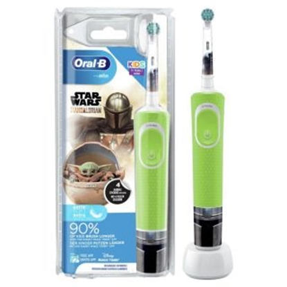 Attēls no Oral-B Electric Toothbrush D100 Vitality Star Wars Mandalorian Rechargeable, For kids, Number of teeth brushing modes 2, Green