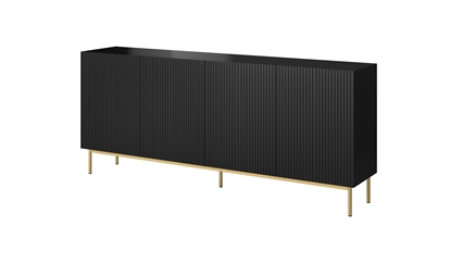 Attēls no PAFOS chest of drawers on golden steel frame 200x40x102 matte black