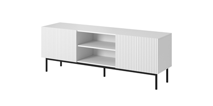 Picture of PAFOS RTV cabinet on black steel frame 150x40x60 cm white matt