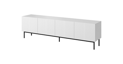 Изображение PAFOS RTV cabinet on black steel frame 200x40x60 cm white matt